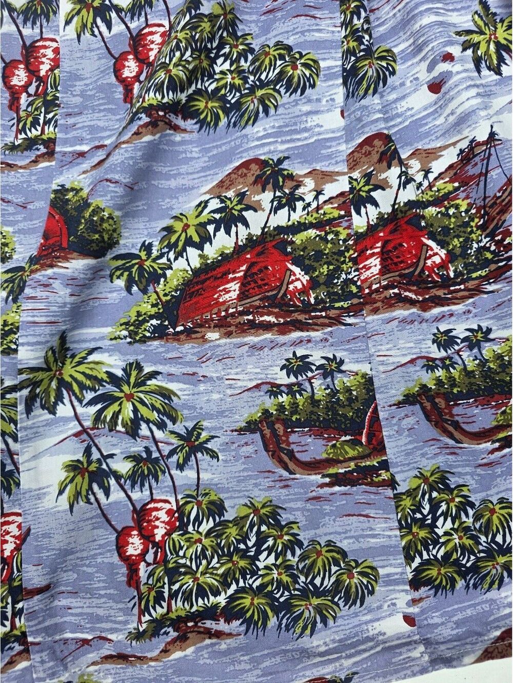 eShakti Cotton Island Print Empire Waist Cutout Neckline Dress Pockets  XXL - Picture 8 of 15